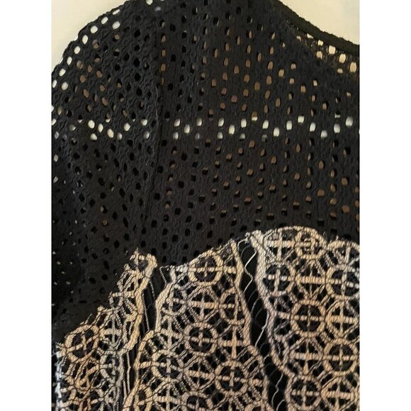 Cato NWT Dress A-Line Trapeze Black Gold Starlight Eyelet Small Summer Wedding - Picture 4 of 8